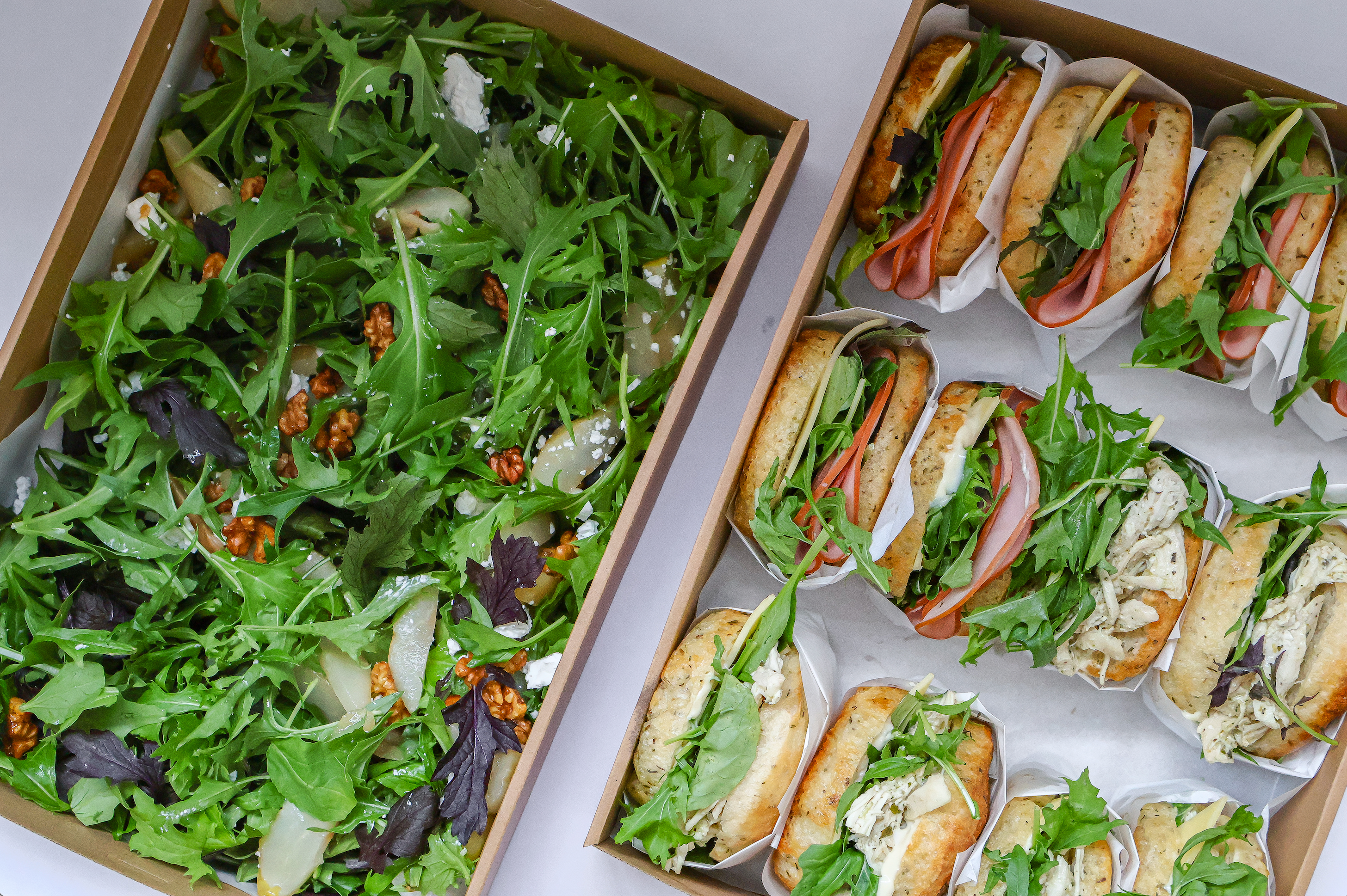 Healthy and fresh catering meal with seasonal ingredients